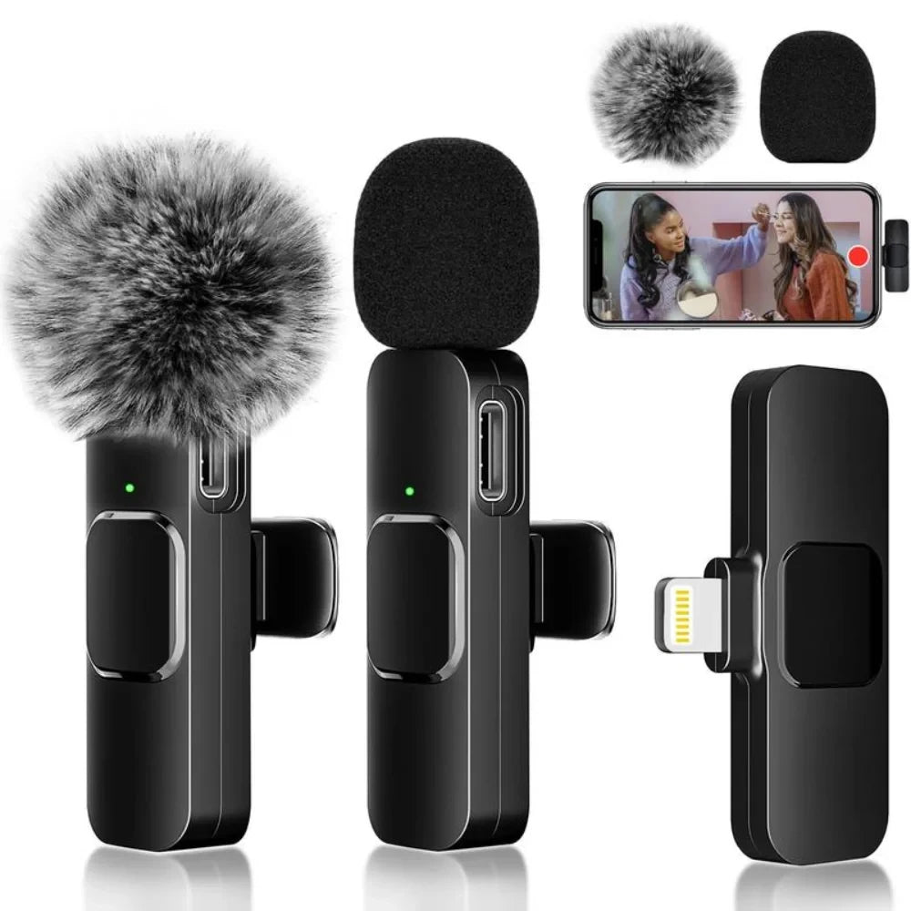 Wireless Lavalier Microphone 🎤 For IPhone and Android - crystal clear Audio