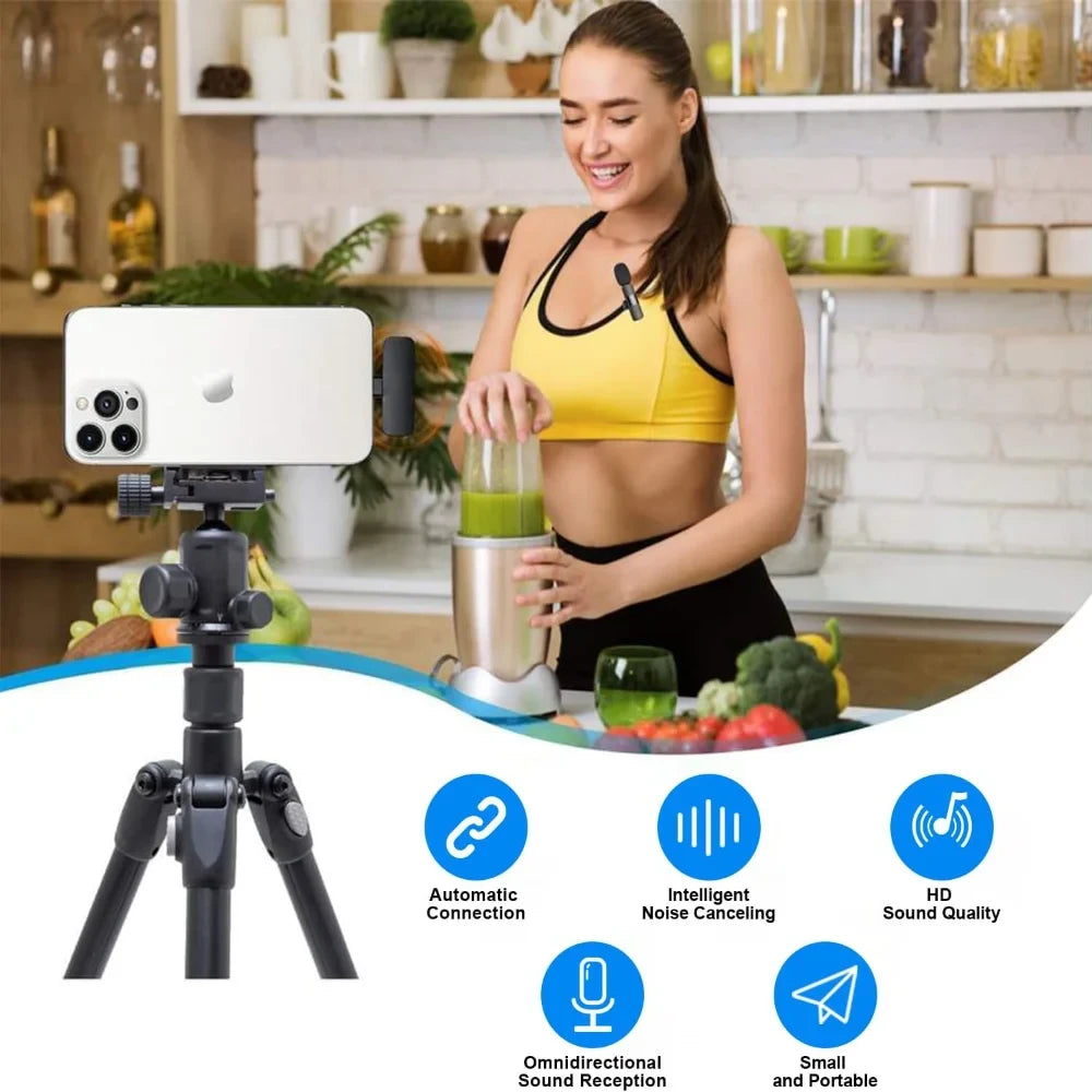 Wireless Lavalier Microphone 🎤 For IPhone and Android - crystal clear Audio