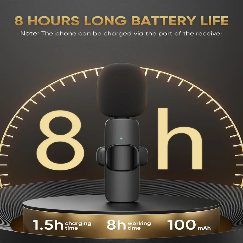 Wireless Lavalier Microphone 🎤 For IPhone and Android - crystal clear Audio