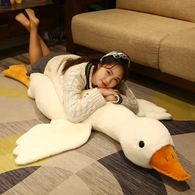 Giant Goose Plush Pillow I can't believe how soft this giant goose is, it's perfect for cuddling, sleeping,or as a cute room decoration.
