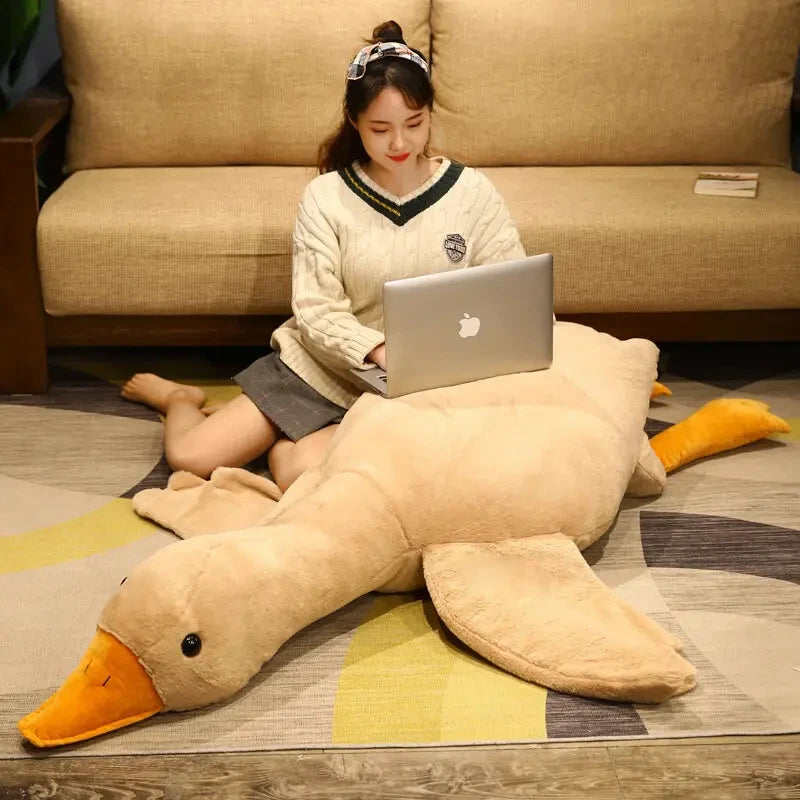 Giant Goose Plush Pillow I can't believe how soft this giant goose is, it's perfect for cuddling, sleeping,or as a cute room decoration.